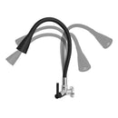 Torneira Cozinha Parede 1/4 Volta Alavanca C-34 Tubo Flexível Preto Arejador C/ 2 Jatos