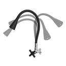 Torneira Cozinha Parede 1/4 Volta Cruzeta C-64 Tubo Flexível Preto Arejador C/ 2 Jatos