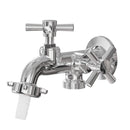 Torneira Dupla Saída Tanque e Máquina 1/4 Volta Metal Cromado - Jardim