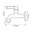Torneira Jardim e Tanque 1/4 Volta C-34 Metal Preto e Cromado Com Arejador - Jardim
