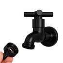Torneira Jardim e Tanque 1/4 Volta C-64 Metal Preto Com Bico