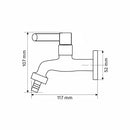 Torneira Jardim e Tanque 1/4 Volta C-34 Preto e Cromado Com Bico