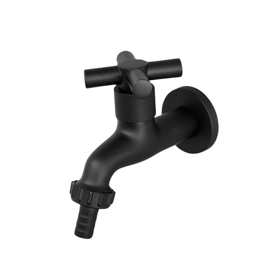 Torneira Jardim e Tanque 1/4 Volta C-64 Metal Preto Com Bico