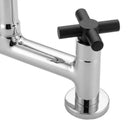 Torneira Misturador Cozinha Mesa 1/4 Volta C-64 Preto Tubo Flexível Preto Arejador 2 Jatos