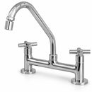 Torneira Misturador Cozinha Mesa 1/4 Volta C-64 Tubo Inox Cromado Arejador Articulado Metal