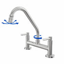 Torneira Misturador Cozinha Mesa 1/4 Volta C-34 Alavanca Tubo Inox Cromado Arejador Articulado Metal