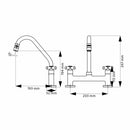 Torneira Misturador Cozinha Mesa 1/4 Volta C-64 Tubo Inox Cromado Arejador Articulado Metal
