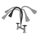 Torneira Misturador Cozinha Mesa 1/4 Volta C-64 Preto Tubo Flexível Preto Arejador 2 Jatos
