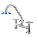 Torneira Misturador Cozinha Mesa 1/4 Volta C-64 Tubo Inox Cromado Arejador Articulado Metal