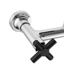 Torneira Misturador Cozinha Parede 1/4 Volta C-64 Tubo Flexível Preto Arejador 2 Jatos