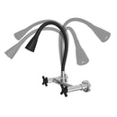 Torneira Misturador Cozinha Parede 1/4 Volta C-64 Tubo Flexível Preto Arejador 2 Jatos